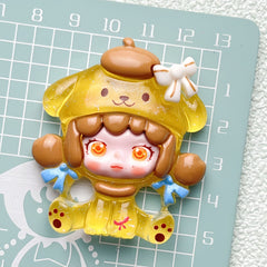 DIY Luminous Sanrio Girl Charms Accessories – Customizable Phone Case, Hairpin, Fridge Magnet & Keychain Set