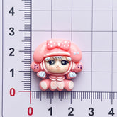 DIY Sanrio Quirky Girl Charms Accessories – Customizable Phone Case, Hairpin, Fridge Magnet & Keychain Set