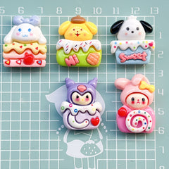 DIY Animal Cake Food Play Charms Accessories – Customizable Phone Case, Hairpin, Fridge Magnet & Keychain Set