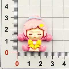 DIY Gradient Bubble Hat Girl Charms Accessories – Customizable Phone Case, Hairpin, Fridge Magnet & Keychain Set