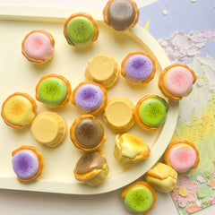 DIY Egg Tart Charms Accessories – Customizable Phone Case, Hairpin, Fridge Magnet & Keychain Set