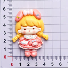 DIY Sanrio Crossdressing Girl Charms Accessories – Customizable Phone Case, Hairpin, Fridge Magnet & Keychain Set