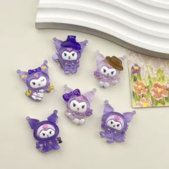 DIY Purple Rice Charms Accessories – Customizable Phone Case, Hairpin, Fridge Magnet & Keychain Set
