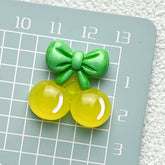 DIY Cute Ice Transparent Cherry Charms Accessories – Customizable Phone Case, Hairpin, Fridge Magnet & Keychain Set