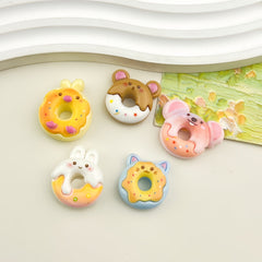 DIY Play Bear Donuts Charms Accessories – Customizable Phone Case, Hairpin, Fridge Magnet & Keychain Set