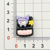 DIY Black Rice Charms Accessories – Customizable Phone Case, Hairpin, Fridge Magnet & Keychain Set