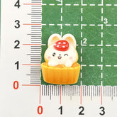 DIY Cute Food Play Cake Bunny Charms Accessories – Customizable Phone Case, Hairpin, Fridge Magnet & Keychain Set