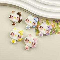 DIY Cute Cat Flowing Heart Cookies Charms Accessories – Customizable Phone Case, Hairpin, Fridge Magnet & Keychain Set