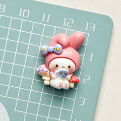 DIY Sanrio Cream Glue Charms Accessories – Customizable Phone Case, Hairpin, Fridge Magnet & Keychain Set