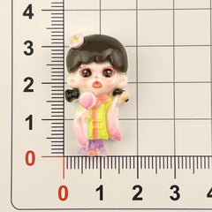 DIY Big-eyed Girl Charms Accessories – Customizable Phone Case, Hairpin, Fridge Magnet & Keychain Set