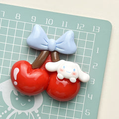 DIY Fruit Sanrio Cartoon Charms Accessories – Customizable Phone Case, Hairpin, Fridge Magnet & Keychain Set