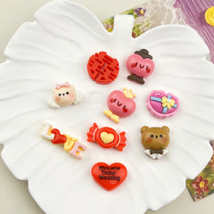 DIY Love Candy Bear Charms Accessories – Customizable Phone Case, Hairpin, Fridge Magnet & Keychain Set