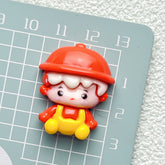 DIY Curly Hair Boy Charms Accessories – Customizable Phone Case, Hairpin, Fridge Magnet & Keychain Set