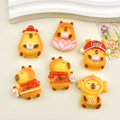 DIY New Capybara Charms Accessories – Customizable Phone Case, Hairpin, Fridge Magnet & Keychain Set