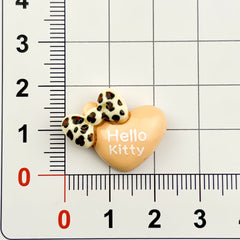 DIY Cute Leopard Print KT Cat Charms Accessories – Customizable Phone Case, Hairpin, Fridge Magnet & Keychain Set