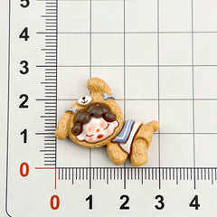 DIY Cute Pajamas Little Wen Girl Charms Accessories – Customizable Phone Case, Hairpin, Fridge Magnet & Keychain Set