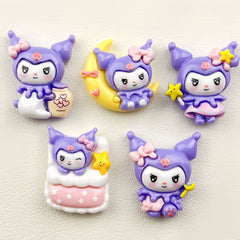 DIY Purple Rice Charms Accessories – Customizable Phone Case, Hairpin, Fridge Magnet & Keychain Set