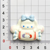 DIY Luminous Solid Color Happy Cinnamon Dog Cartoon Glossy Charms Accessories – Customizable Phone Case, Hairpin, Fridge Magnet & Keychain Set