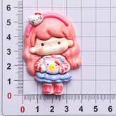 DIY Sanrio Crossdressing Girl Charms Accessories – Customizable Phone Case, Hairpin, Fridge Magnet & Keychain Set