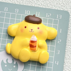 DIY Animal Drinking Milk Tea Charms Accessories – Customizable Phone Case, Hairpin, Fridge Magnet & Keychain Set