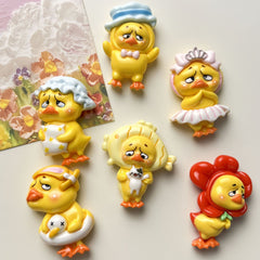 DIY Cute Duck Charms Accessories – Customizable Phone Case, Hairpin, Fridge Magnet & Keychain Set