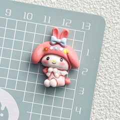 DIY Sanrio Cute Yellow Face Wreath Charms Accessories – Customizable Phone Case, Hairpin, Fridge Magnet & Keychain Set