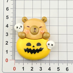 DIY Cartoon Halloween Capy Charms Accessories – Customizable Phone Case, Hairpin, Fridge Magnet & Keychain Set