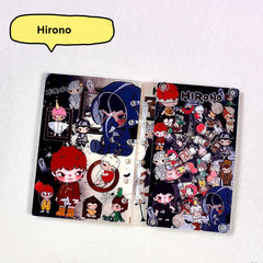 DIY Black Themed Hirono Acrylic Shaky Notebook - Customizable with Trendy & Anime IP Characters
