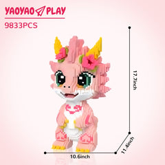 Cherry Blossom Pink Dragon Building Block Set