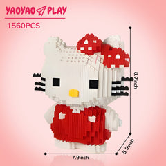 White Cat Mini Building Block Set