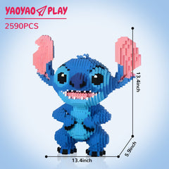 Blue Upright-ear Stitch Building Block Set