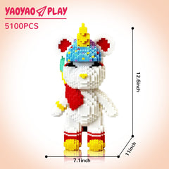 Rainbow Unicorn Plastic Building Blocks