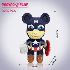 Captain TK Medium Bear Building Block Set