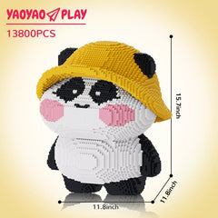Hat Panda Building Block Set