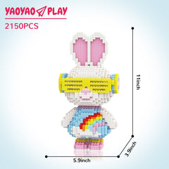 Momo Rainbow Bunny Building Block Set