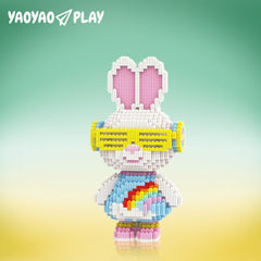 Momo Rainbow Bunny Building Block Set