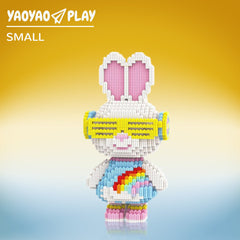 Momo Rainbow Bunny Building Block Set