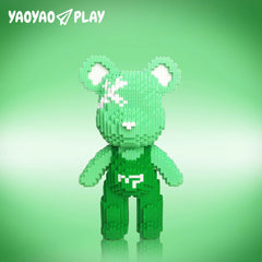 Green Suspender Bear Building Block Set