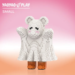 Cute Ghost Bear Small Building Block Set