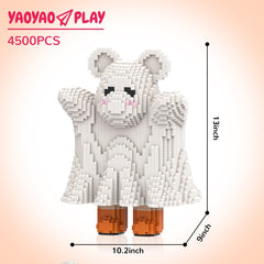 Cute Ghost Bear Small Building Block Set