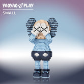 KAWS Cover Face Sitting Blue Building Block Set