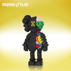 Black 25% Dissected KAWS Style Building Block Set