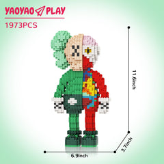 Green 25% Dissected KAWS Style Building Block Set