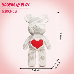 Large Red Heart Bear Building Block Set