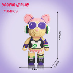 Large Rock Girl Bear Building Block Set