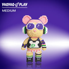 Large Rock Girl Bear Building Block Set