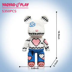 Heart Patchwork Large Bear Building Blocks