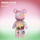 Graffiti Pink Bear Medium Building Block Set
