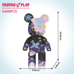 Graffiti Purple Bear Medium Building Block Set