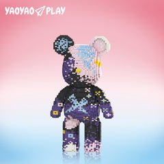 Graffiti Purple Bear Medium Building Block Set